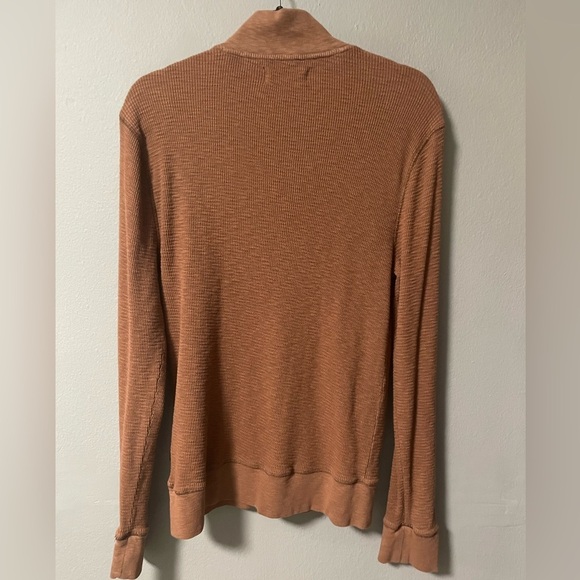 Lucky Brand Garment Dye Thermal Mock Half Zip in Brown. Size Medium - Picture 6 of 11